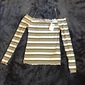 Striped Charlotte Russe Off Shoulder Top
